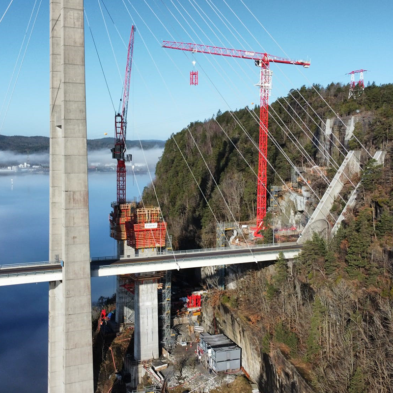 Greenland cable-stayed bridge - E18 freeway in Norway