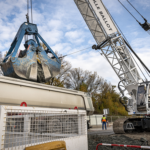 Chantier de gestion des déblais