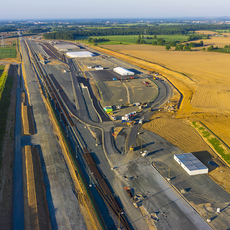 Chantier de construction de la LGV Bretagne – Pays-de-la-Loire entre Le Mans et Rennes 