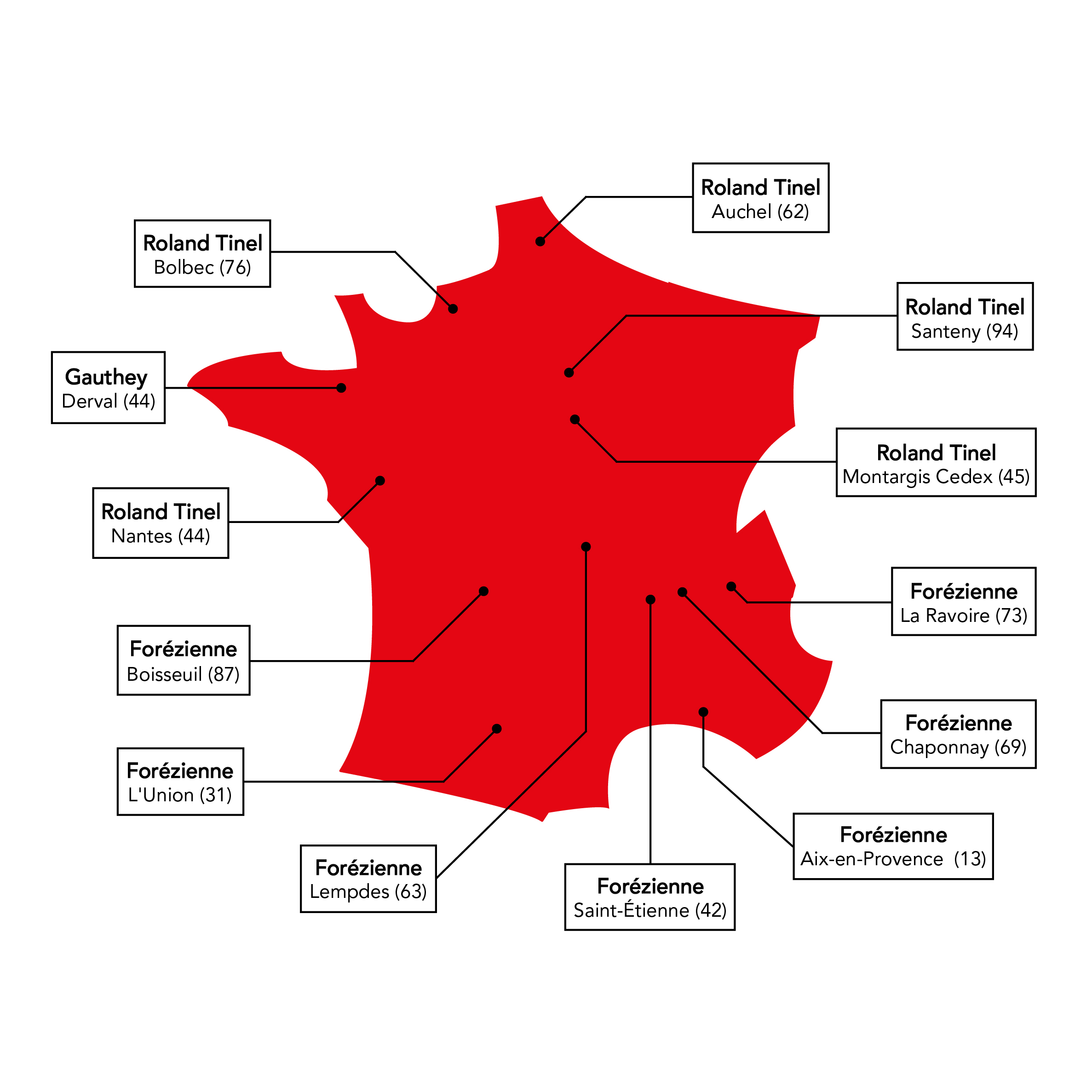 Image d'une carte des agences dédiées à la dépollution : Auchel