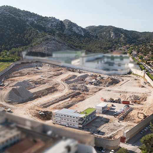 Chantier du centre pénitentiaire des Baumettes à Marseille - Crédit photo : ©Atypix