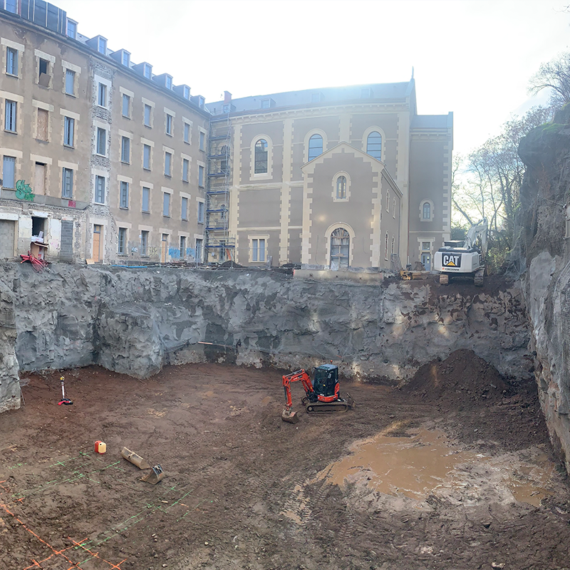 Chantier de la terrasse de Fontmaure à Chamalières