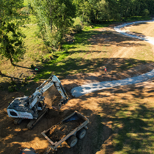 Chantier de renaturation du cours d’eau du Crenu à Avilley