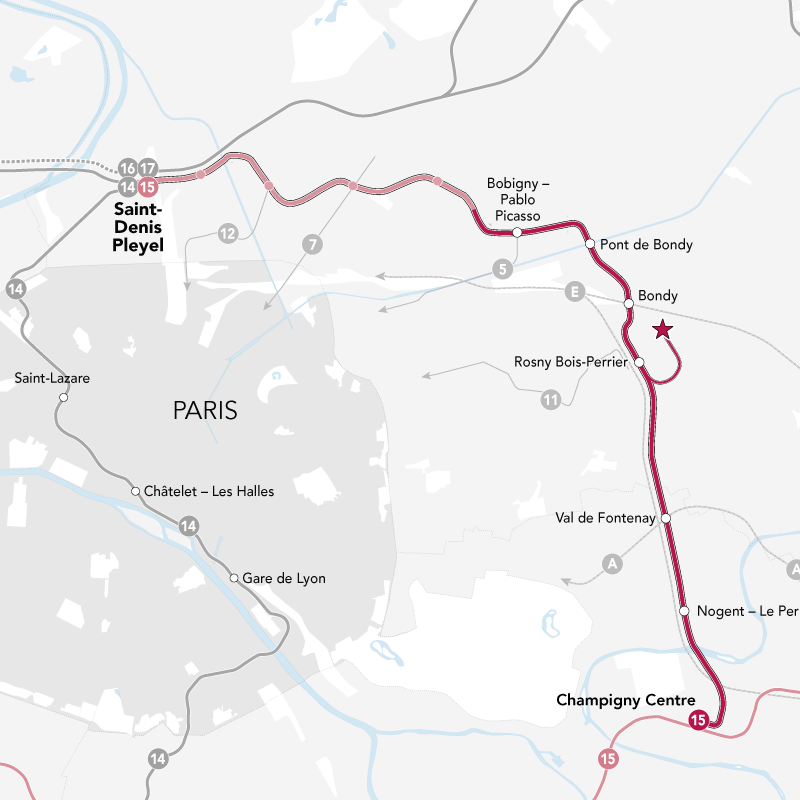 Tracé ligne 15 Est-1